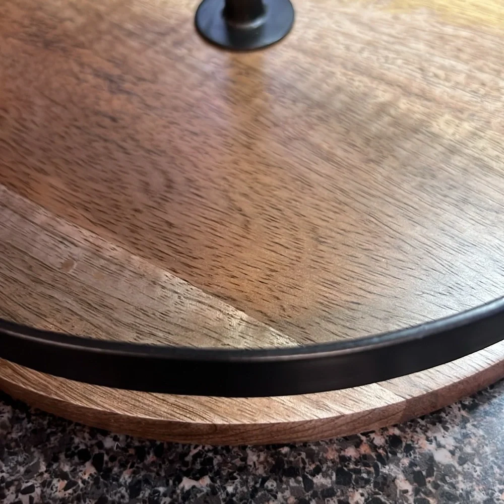 New with Tags Handcrafted in India Metal handle Two Tier Tray - Picture 5 of 6